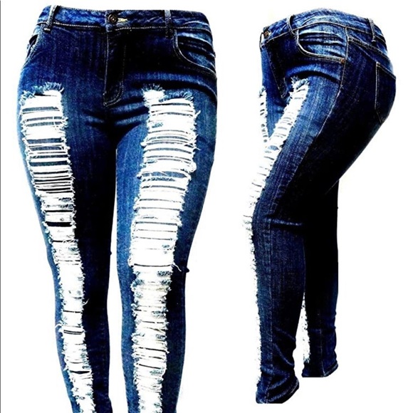 Jack David PS Stretch Ripped Skinny Jeans N629 - Picture 4 of 5